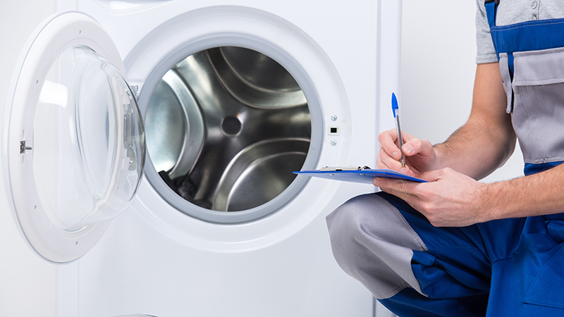 Inspecting a dryer, washing machine